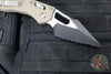 Microtech Stitch RAM LOK Knife- Tan Fluted G-10 Handle- Black Full Serrated Blade 169RL-3 FLGTTA