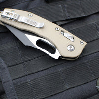 Microtech Stitch RAM LOK Knife- Tan Fluted G-10 Handle- Black Full Serrated Blade 169RL-3 FLGTTA