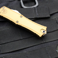 Microtech Hera II OTF Knife- MINI- Bayonet Edge- Tan Handle- Stonewash Blade 1701M-10 TA