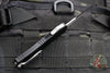 Microtech Hera II OTF Knife- MINI- Bayonet Edge- Black Handle- Stonewash Full Serrated Blade 1701M-12