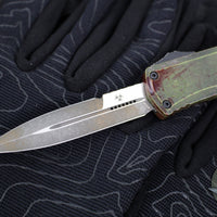 Microtech Hera II OTF Knife- MINI- Bayonet Edge- OUTBREAK Green Handle- Outbreak Black Blade 1701M-1 OBDS