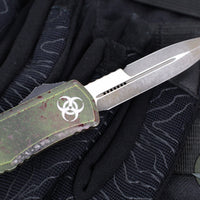 Microtech Hera II OTF Knife- MINI- Bayonet Edge- OUTBREAK Green Handle- Outbreak Black Blade 1701M-1 OBDS