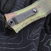 Microtech Hera II OTF Knife- MINI- Bayonet Edge- OUTBREAK Green Handle- Outbreak Black Blade 1701M-1 OBDS