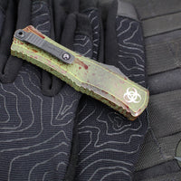 Microtech Hera II OTF Knife- MINI- Bayonet Edge- OUTBREAK Green Handle- Outbreak Black Blade 1701M-1 OBDS