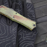 Microtech Hera II OTF Knife- MINI- Bayonet Edge- OUTBREAK Green Handle- Outbreak Black Blade 1701M-1 OBDS