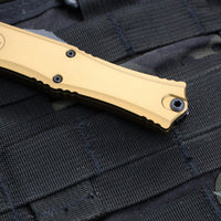 Microtech Hera II OTF Knife- MINI- Bayonet Edge- Tan Handle- Black Blade 1701M-1 TA