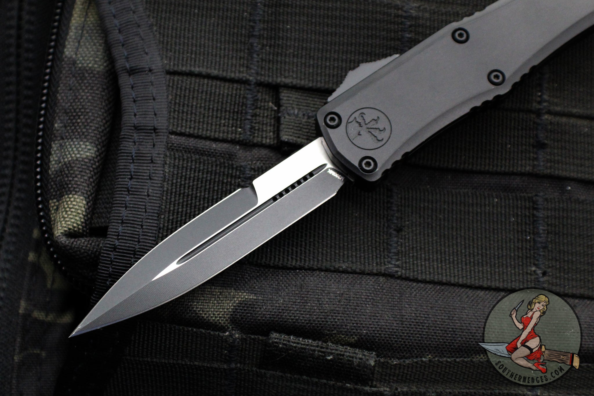 Microtech Hera II OTF Knife- MINI- Bayonet Edge- Tactical- Black Handl ...