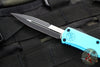 Microtech Hera II OTF Knife- MINI- Bayonet Edge- Turquoise Handle- Black Blade 1701M-1 TQ