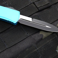 Microtech Hera II OTF Knife- MINI- Bayonet Edge- Turquoise Handle- Black Blade 1701M-1 TQ