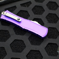 Microtech Hera II OTF Knife- MINI- Bayonet Edge- Purple Handle- Satin Blade 1701M-4 PU