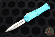 Microtech Hera II OTF Knife- MINI- Bayonet Edge- Turquoise Handle- Satin Blade 1701M-4 TQ