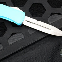Microtech Hera II OTF Knife- MINI- Bayonet Edge- Turquoise Handle- Satin Blade 1701M-4 TQ