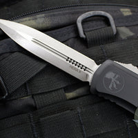 Microtech Hera II XL OTF Knife- Double Edge- Black Handle- Apocalyptic Blade 1702-10 AP