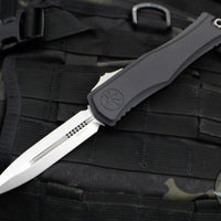 Microtech Hera II XL OTF Knife- Double Edge- Black Handle- Stonewash Blade 1702-10