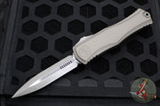 Microtech Hera II XL OTF Knife- Double Edge- Natural Clear Finished Handle- Apocalyptic Blade 1702-10 APNC