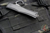 Microtech Hera II XL OTF Knife- Double Edge- Black Handle- Stonewash Full Serrated Blade 1702-12