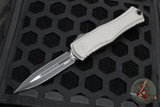 Microtech Hera II XL OTF Knife- Double Edge- Natural Clear Finished Handle- Black Blade 1702-1 NC