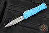 Microtech Hera II OTF Knife- MINI- Double Edge- Blue Handle- Apocalyptic Blade 1702M-10 APBL