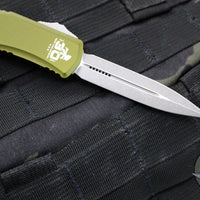 Microtech Hera II OTF Knife- MINI- Double Edge- 30TH Anniversary- OD Green Handle- Apocalyptic Blade 1702M-10 APOD 30