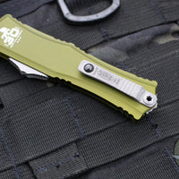 Microtech Hera II OTF Knife- MINI- Double Edge- 30TH Anniversary- OD Green Handle- Apocalyptic Blade 1702M-10 APOD 30