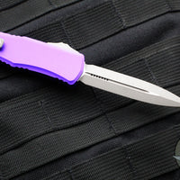 Microtech Hera II OTF Knife- MINI- Double Edge- Purple Handle- Apocalyptic Blade 1702M-10 APPU