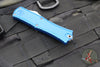 Microtech Hera II OTF Knife- MINI- Double Edge- 30th Anniversary- Blue Handle- Stonewash Blade 1702M-10 BL 30