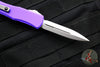 Microtech Hera II OTF Knife- MINI- Double Edge- Purple Handle- Stonewash Blade 1702M-10 PU