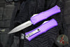 Microtech Hera II OTF Knife- MINI- Double Edge- Purple Handle- Stonewash Blade 1702M-10 PU