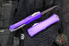 Microtech Hera II OTF Knife- MINI- Double Edge- Purple Handle- Stonewash Blade 1702M-10 PU