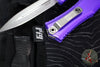 Microtech Hera II OTF Knife- MINI- Double Edge- Purple Handle- Stonewash Blade 1702M-10 PU