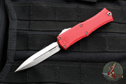 Microtech Hera II OTF Knife- MINI- Double Edge- Red Handle- Stonewash Blade 1702M-10 RD
