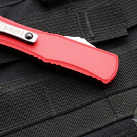 Microtech Hera II OTF Knife- MINI- Double Edge- Red Handle- Stonewash Blade 1702M-10 RD