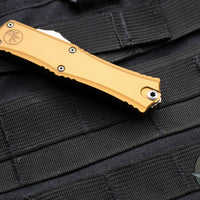 Microtech Hera II OTF Knife- MINI- Double Edge- Tan Handle- Stonewash Blade 1702M-10 TA