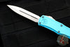 Microtech Hera II OTF Knife- MINI- Double Edge- Turquoise Handle- Stonewash Blade 1702M-10 TQ