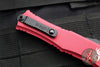 Microtech Hera II OTF Knife- MINI- Double Edge- 30TH ANNIVERSARY- Merlot Red Handle- Black Plain Blade 1702M-1 MR 30