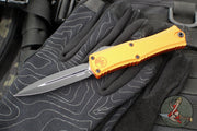 Microtech Hera II OTF Knife- MINI- Double Edge- Orange Handle- Black Plain Blade 1702M-1 OR