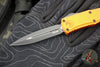 Microtech Hera II OTF Knife- MINI- Double Edge- Orange Handle- Black Plain Blade 1702M-1 OR