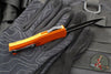 Microtech Hera II OTF Knife- MINI- Double Edge- Orange Handle- Black Plain Blade 1702M-1 OR