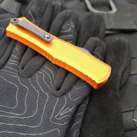 Microtech Hera II OTF Knife- MINI- Double Edge- Orange Handle- Black Plain Blade 1702M-1 OR