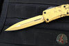 Microtech Hera II OTF Knife- MINI- Double Edge- Special St. Patrick's Day Handle- Gold 1702M-1 SPDGDS