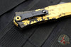 Microtech Hera II OTF Knife- MINI- Double Edge- Special St. Patrick's Day Handle- Gold 1702M-1 SPDGDS