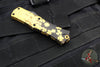 Microtech Hera II OTF Knife- MINI- Double Edge- Special St. Patrick's Day Handle- Gold 1702M-1 SPDGDS