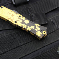 Microtech Hera II OTF Knife- MINI- Double Edge- Special St. Patrick's Day Handle- Gold 1702M-1 SPDGDS