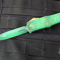 Microtech Hera II OTF Knife- MINI- Double Edge- Special St. Patrick's Day Handle- Green 1702M-1 SPDGRS