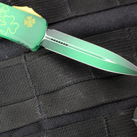 Microtech Hera II OTF Knife- MINI- Double Edge- Special St. Patrick's Day Handle- Green 1702M-1 SPDGRS