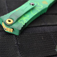 Microtech Hera II OTF Knife- MINI- Double Edge- Special St. Patrick's Day Handle- Green 1702M-1 SPDGRS