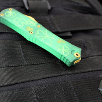 Microtech Hera II OTF Knife- MINI- Double Edge- Special St. Patrick's Day Handle- Green 1702M-1 SPDGRS