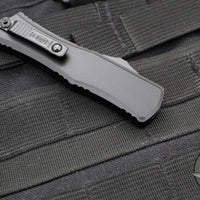 Microtech Hera II OTF Knife- MINI- Double Edge- Tactical- Black Handle- Black Plain Blade 1702M-1 T