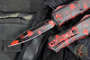 Microtech Hera II OTF Knife- MINI- Double Edge- Valentine's 2026- Black Handle And Red Hearts Handle And Blade 1702M-1 VNS