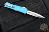 Microtech Hera II OTF Knife- MINI- Double Edge- Blue Handle- Satin Blade 1702M-4 BL